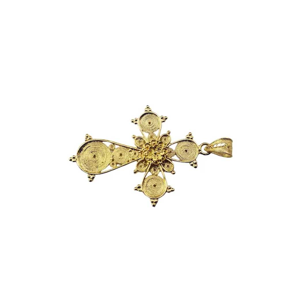 18 Karat Yellow Gold Cross Pendant #16035 - image 2
