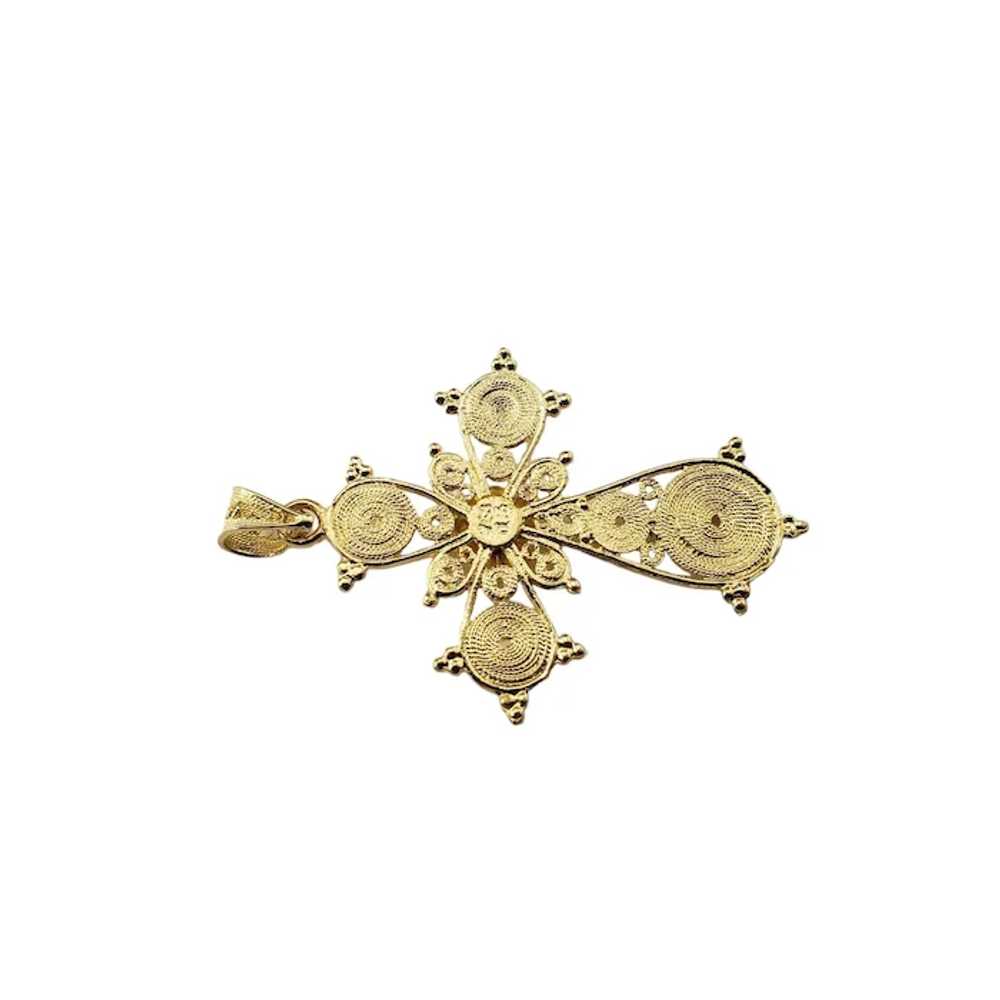 18 Karat Yellow Gold Cross Pendant #16035 - image 3