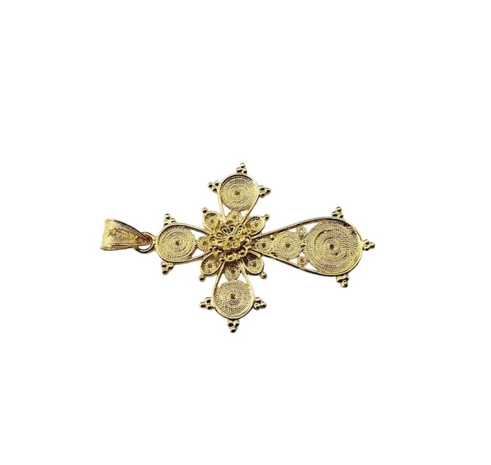18 Karat Yellow Gold Cross Pendant #16035 - image 4