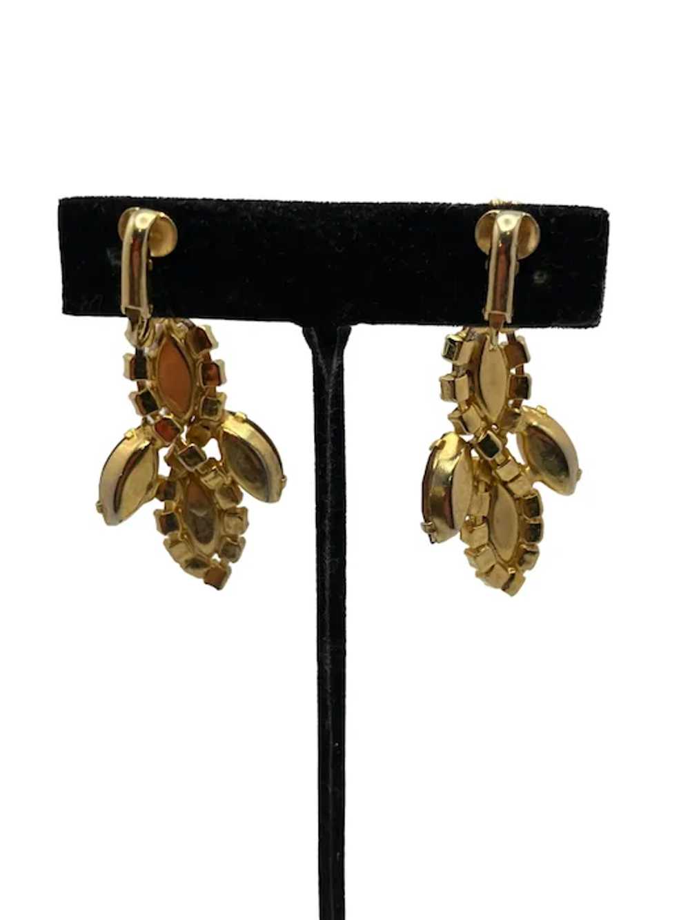 Vintage Amber Rhinestone and Opaline Glass Bracel… - image 12
