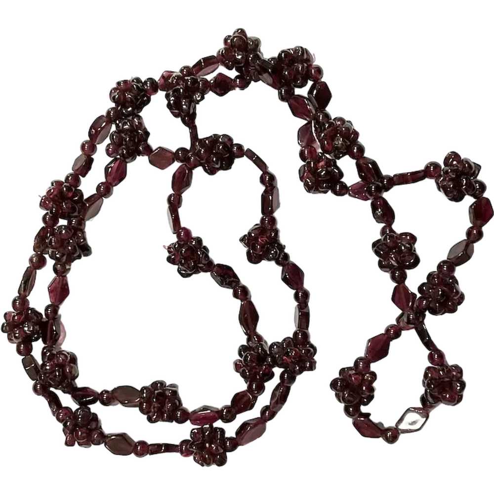 Garnet Grape Cluster Beaded Necklace - image 1
