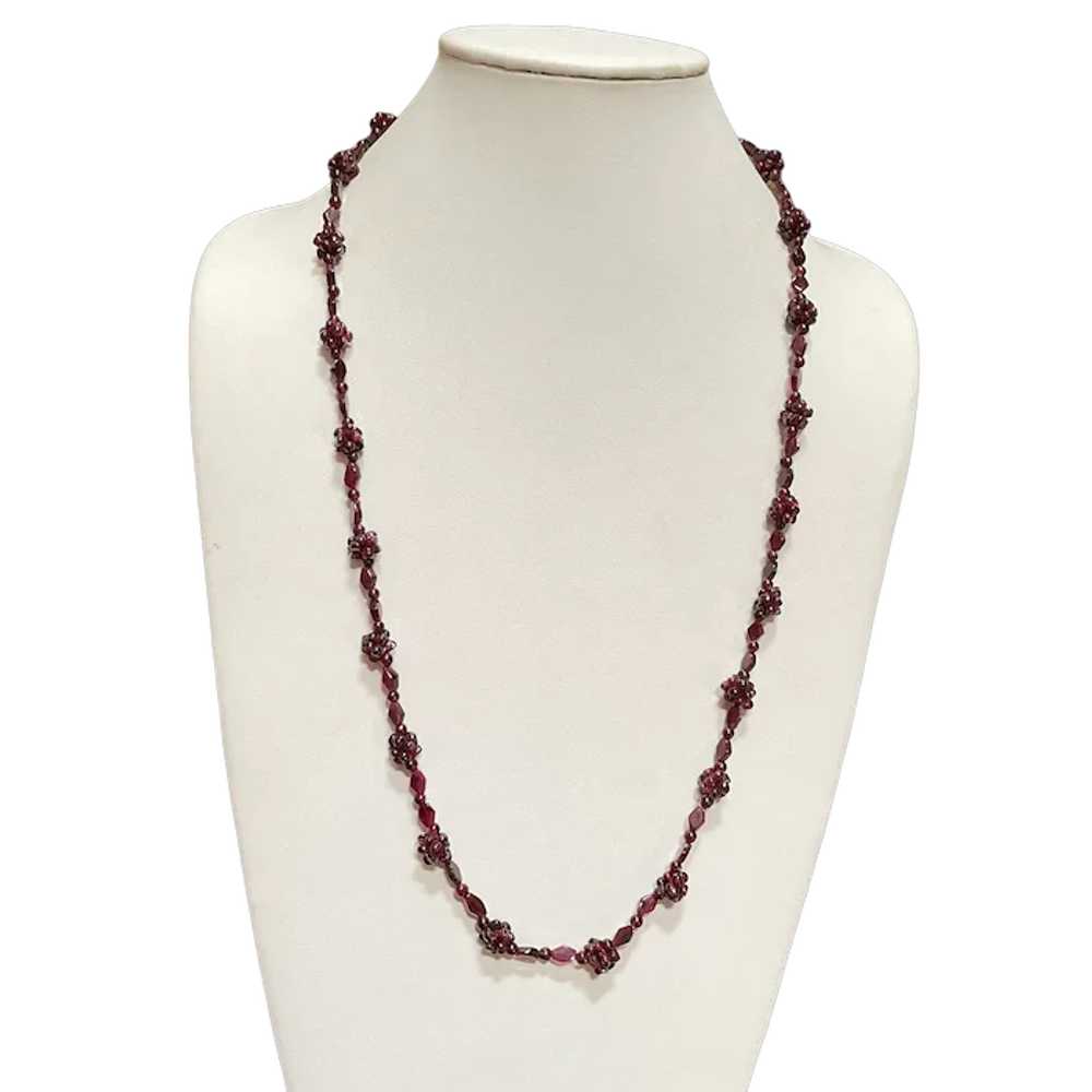Garnet Grape Cluster Beaded Necklace - image 2