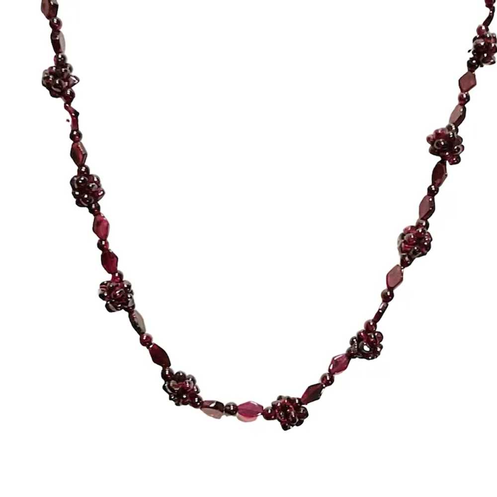 Garnet Grape Cluster Beaded Necklace - image 3