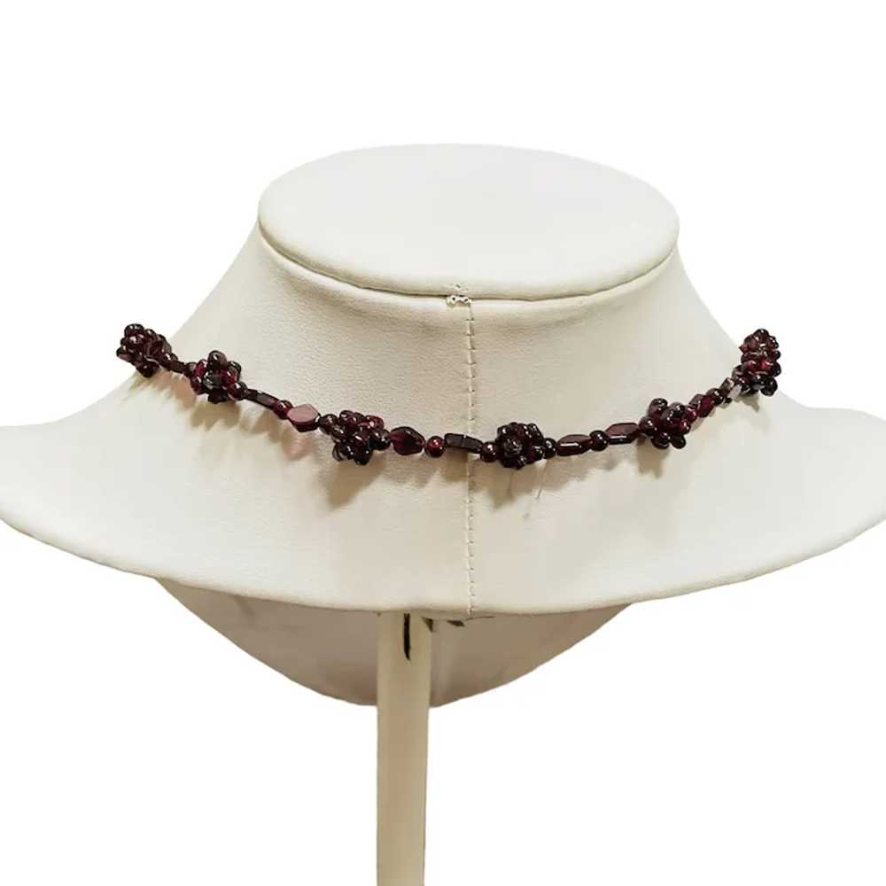 Garnet Grape Cluster Beaded Necklace - image 4