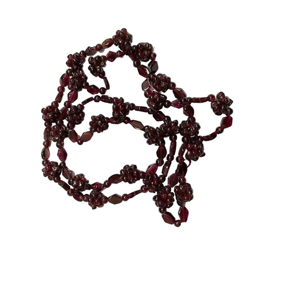 Garnet Grape Cluster Beaded Necklace - image 5