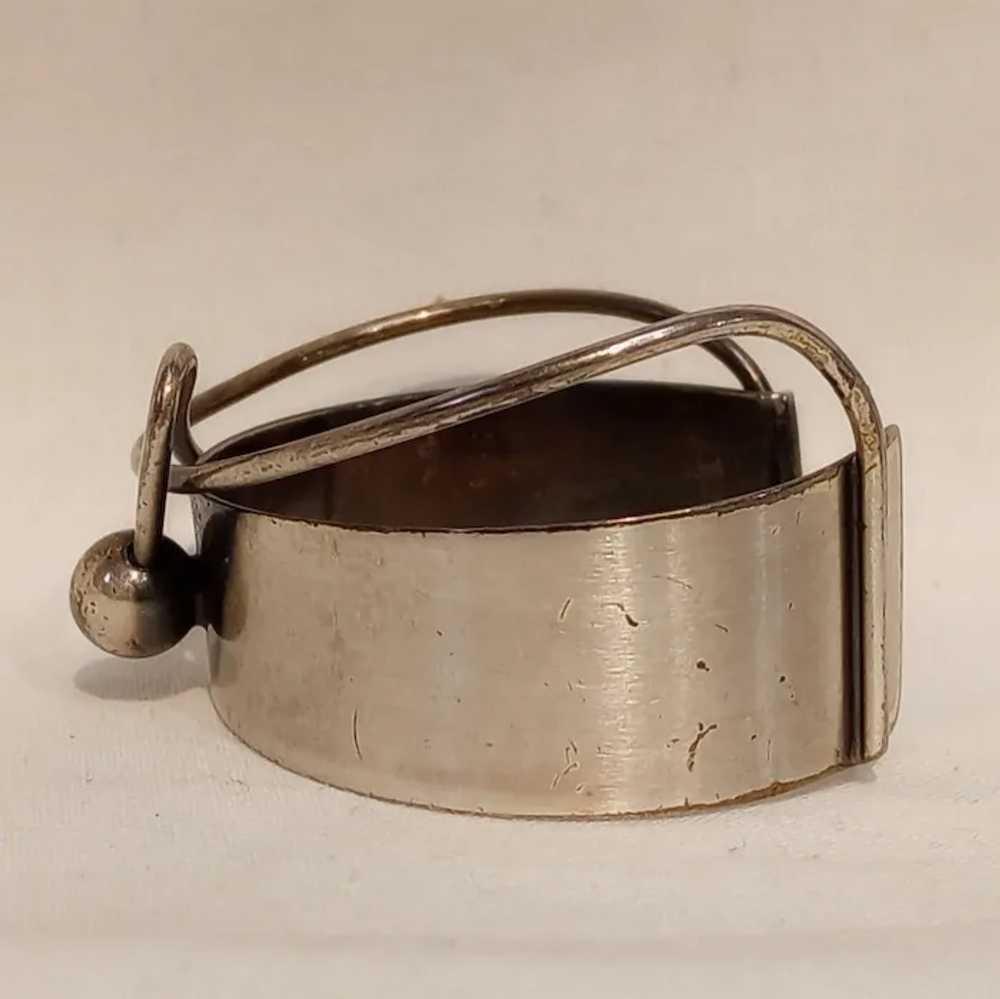 Orb sterling silver Modernist cuff bracelet Otto … - image 2