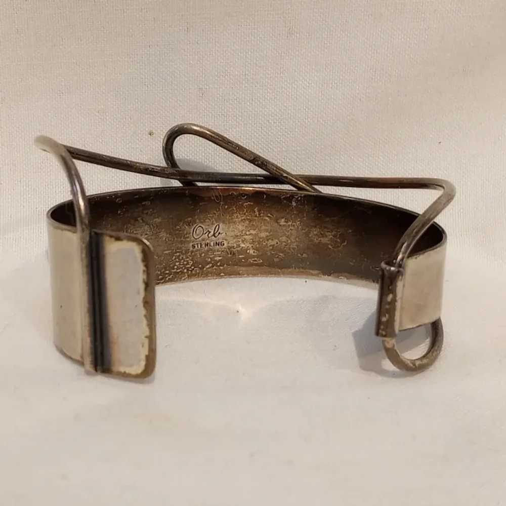 Orb sterling silver Modernist cuff bracelet Otto … - image 3