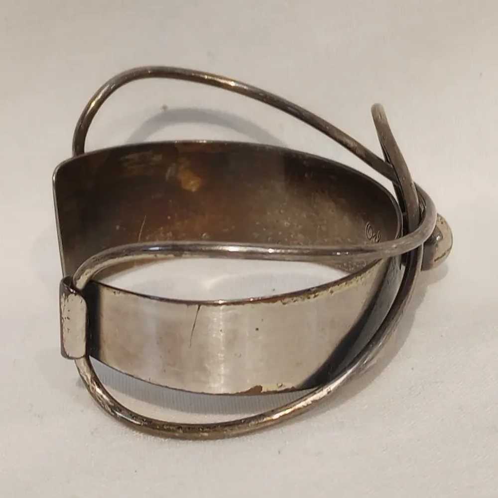 Orb sterling silver Modernist cuff bracelet Otto … - image 4