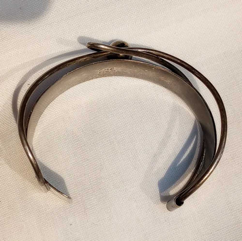 Orb sterling silver Modernist cuff bracelet Otto … - image 6