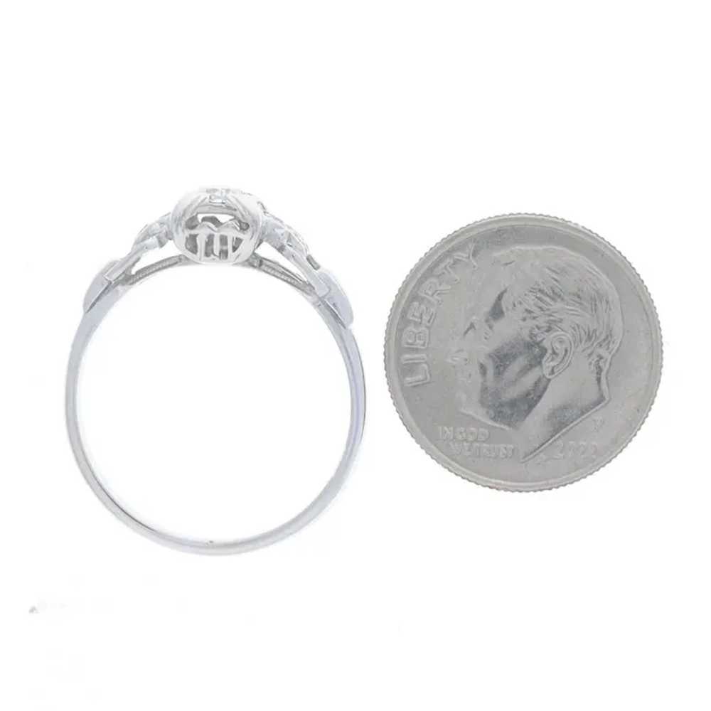White Gold Diamond Art Deco Engagement Ring 18k E… - image 5
