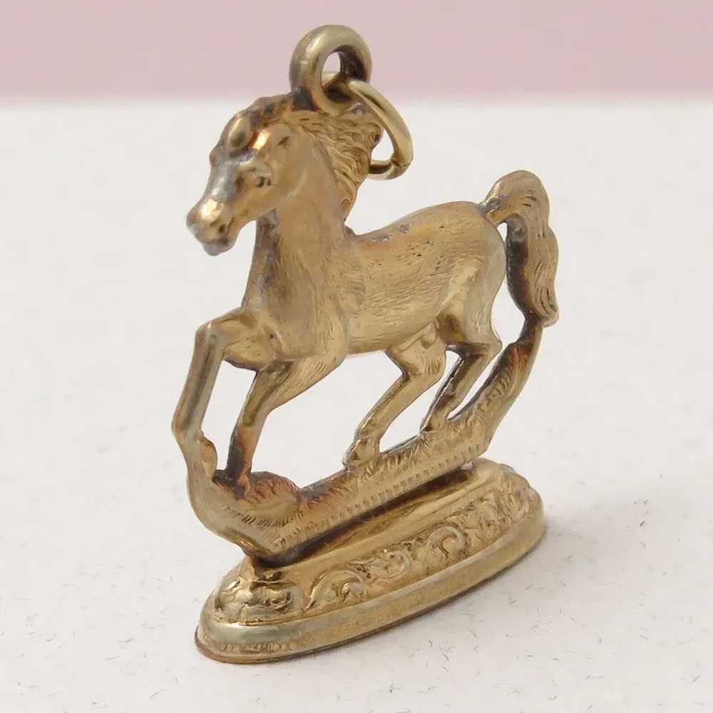 Antique Victorian Horse Yellow Gold Filled Watch … - image 5