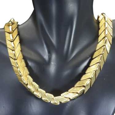 Vintage Monet Chevron Design Choker Necklace, Desi