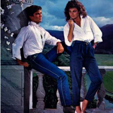 1980's Vintage BonJour Pleated Taper Leg High Ris… - image 1
