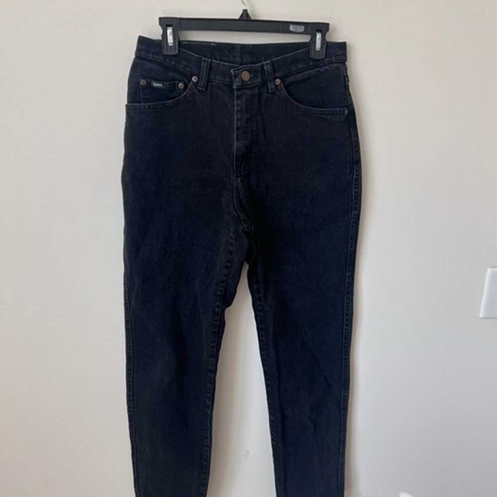 Vintage Lee Original Mom High Waist Jeans, Black … - image 9