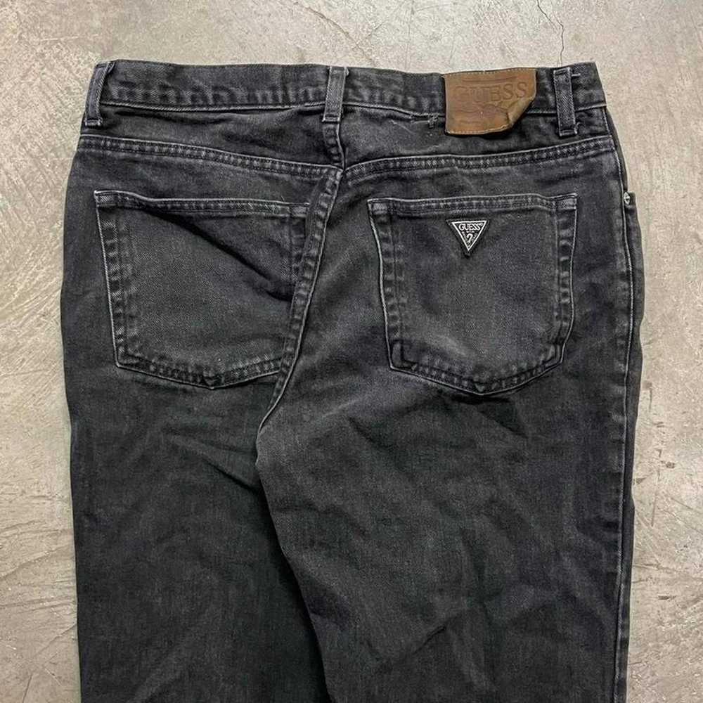 Vintage 1990s Guess Black Denim Jeans Womens 33x32 - image 2