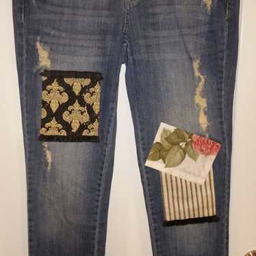 Vintage Style Patchwork Jeans