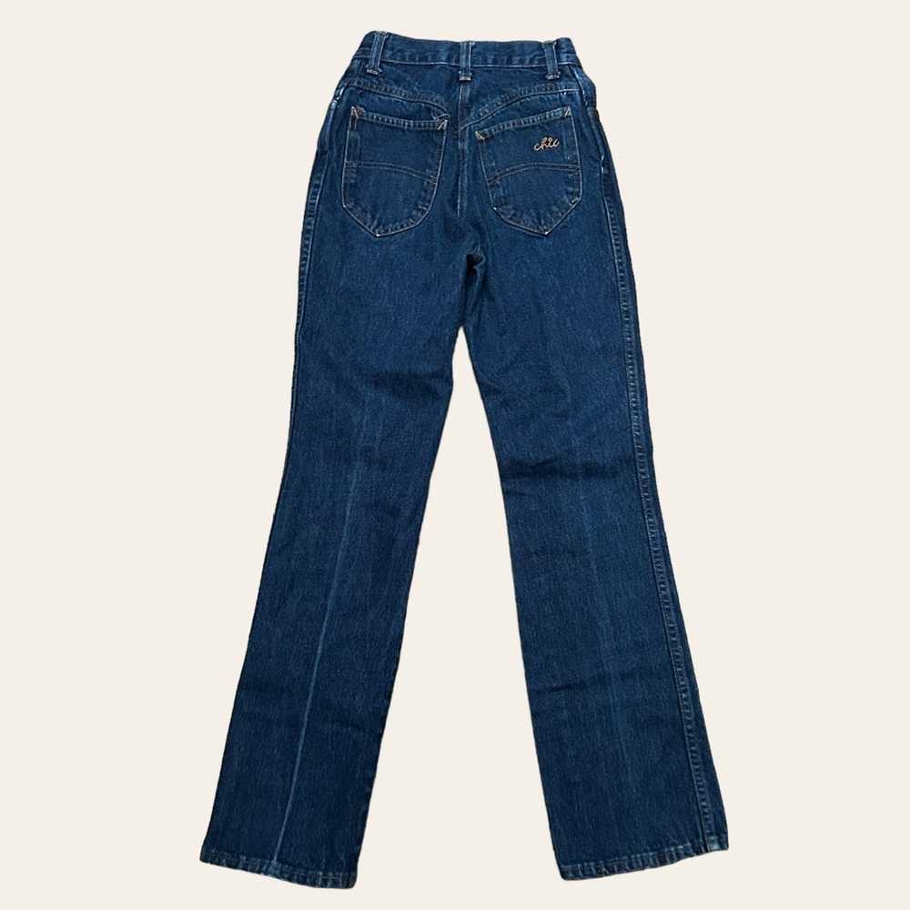 Vintage 70s H.I.S. Dark Denim Jeans XXS 00 - image 6