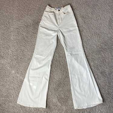 PacSun Cream Corduroy High Waisted Flare Jeans