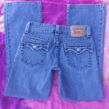 Low Stretch Blue Jeans Levis 519 Low Rise Flare Denim Size 13 JR-L 35x32  Vintage