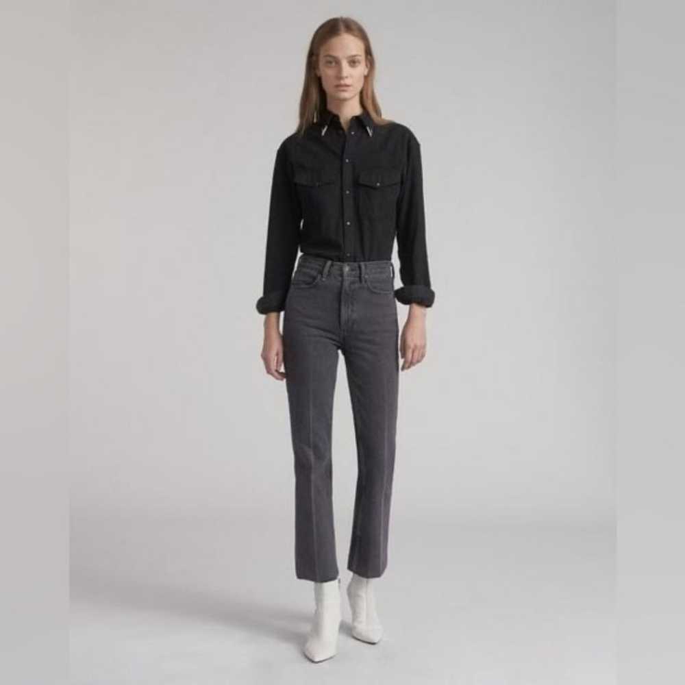 RAG & BONE Dylan High Waist Flare Jeans Grey Kuro - image 2