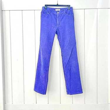 Purple corduroy pants with loose-fit