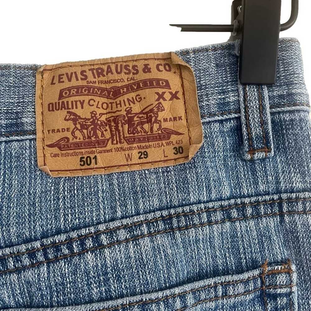 Levi's 501 Vintage Jeans - W29 L30 - Light Blue W… - image 6