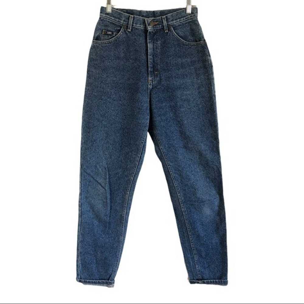 Vintage 90s Lee High Waist Blue Tapered Mom Jeans… - image 1