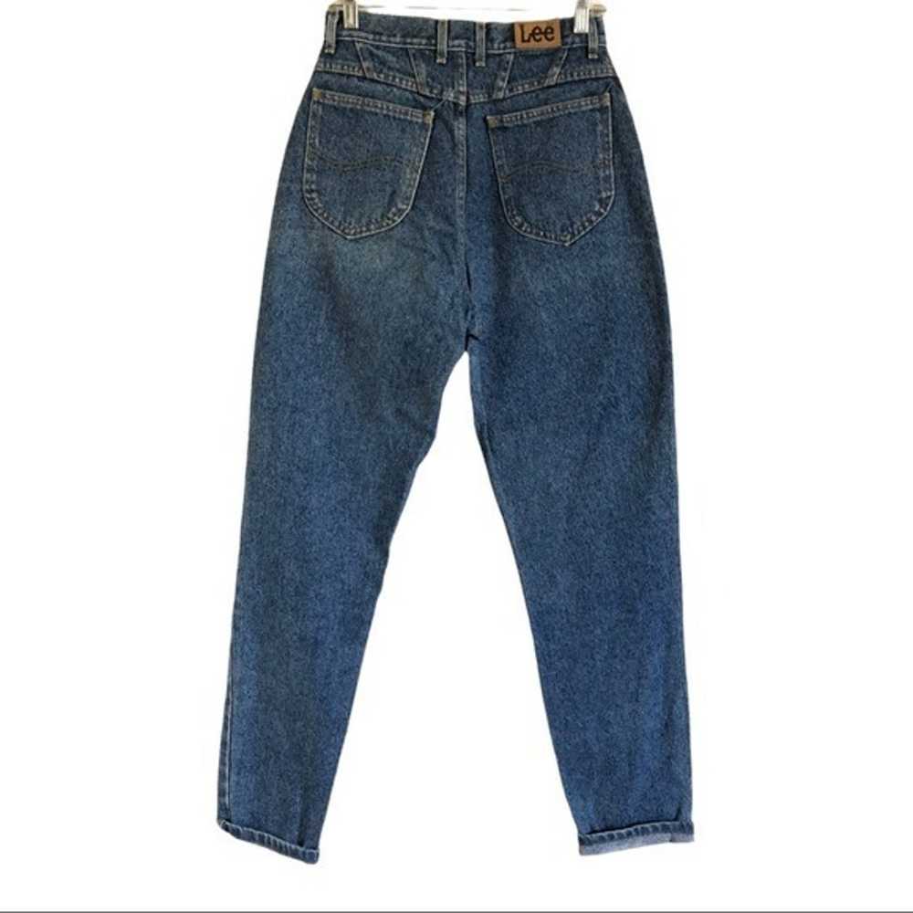 Vintage 90s Lee High Waist Blue Tapered Mom Jeans… - image 2
