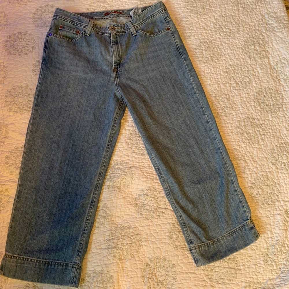 Womens Size 8 vintage Eddie bauer  blue Jean Capr… - image 6