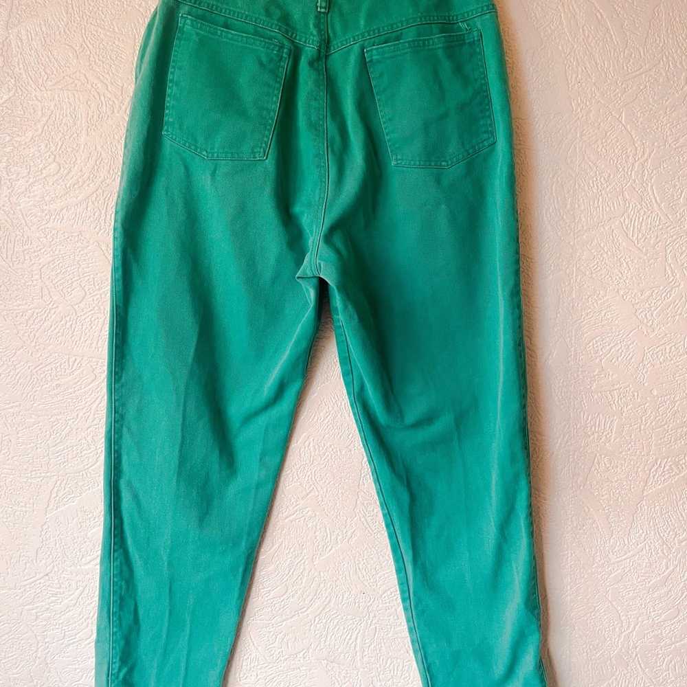 Vintage USA Made teal tapered jeans Memphis size … - image 3