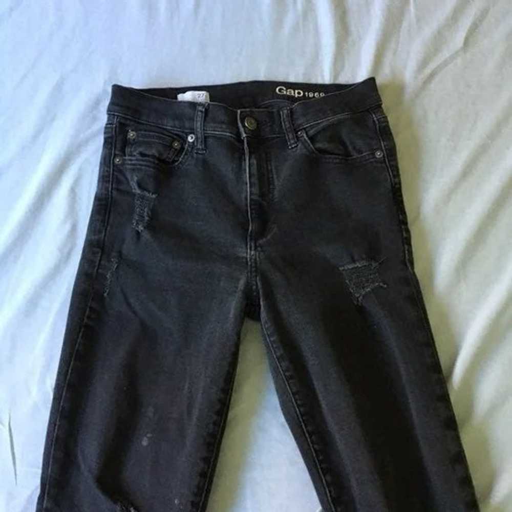 Gap Vintage Dark Wash Distressed Jeans - image 2