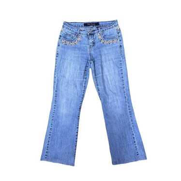 y2k low rise bootcut embroidered cowgirl jeans - image 1