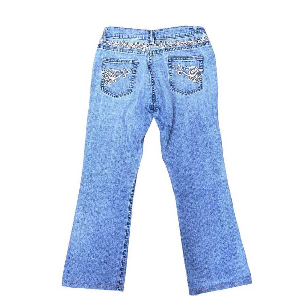 y2k low rise bootcut embroidered cowgirl jeans - image 2