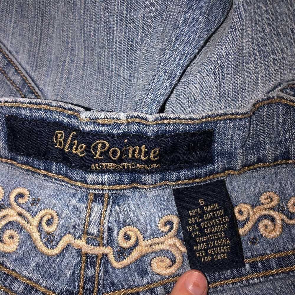 y2k low rise bootcut embroidered cowgirl jeans - image 4