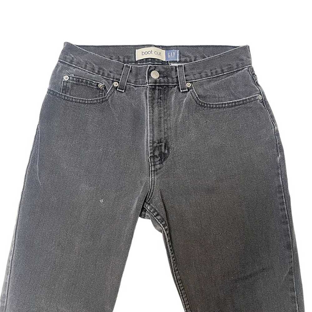 Women’s vintage Gap mid rise black gray denim boo… - image 2