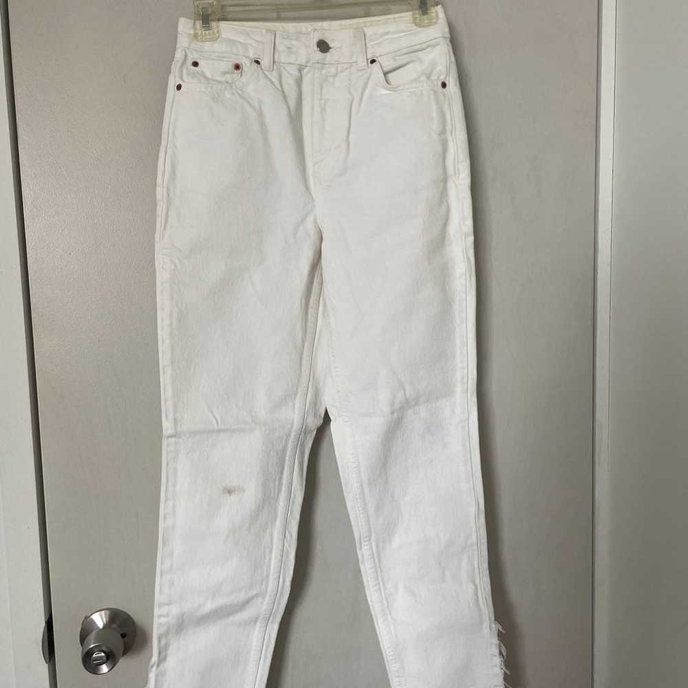 Topshop High Waisted Distressed Slit Jeans sz25 - image 1