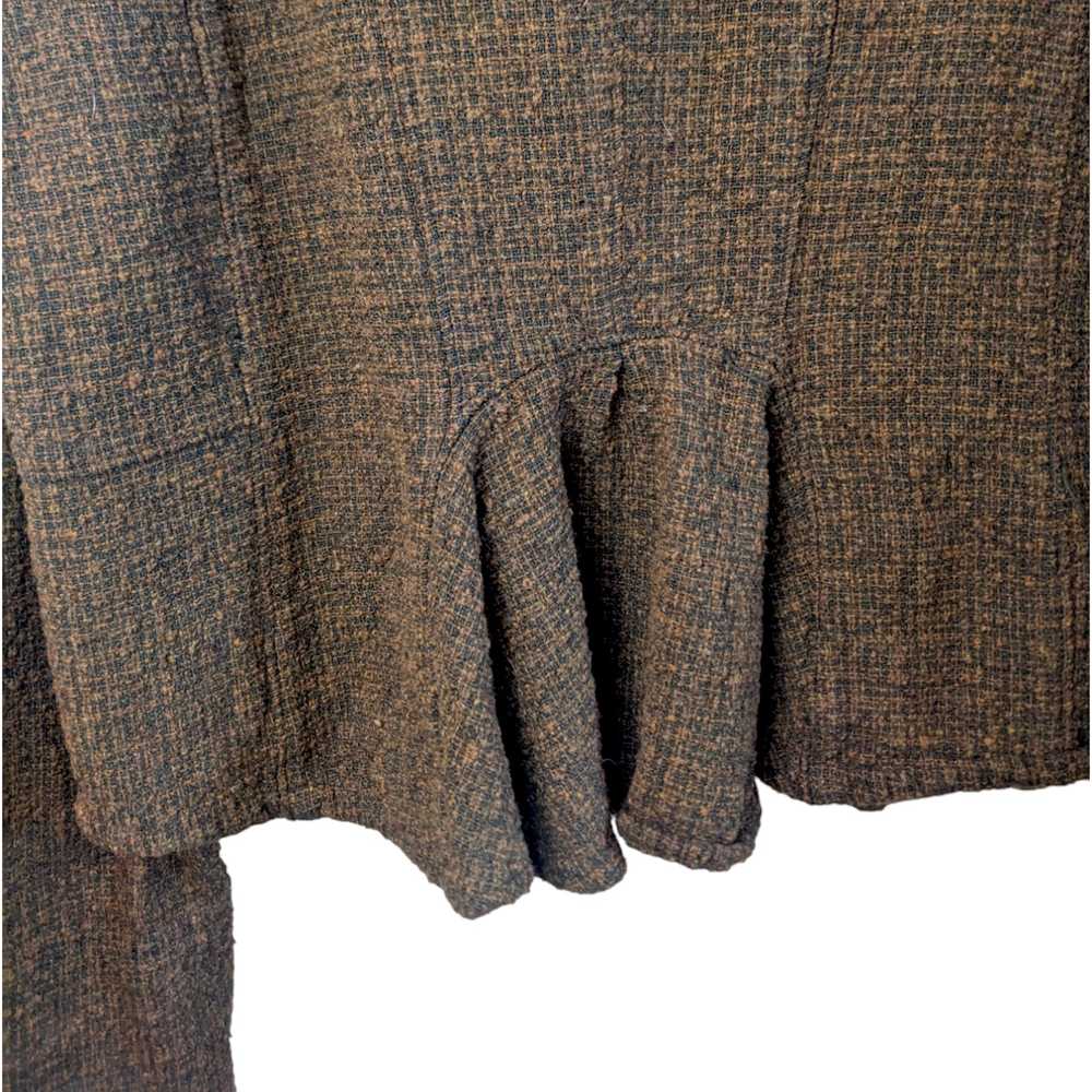 CP SHADES CP SHADES Brown Wool Tweed Button Up Ja… - image 2