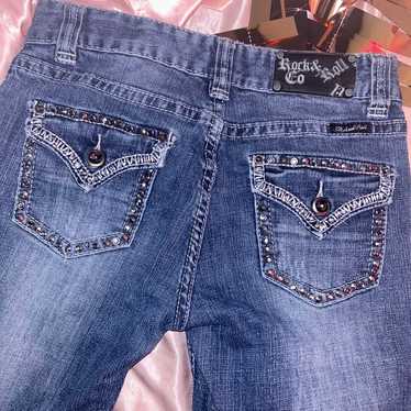 y2k rhinestone bootcut jeans