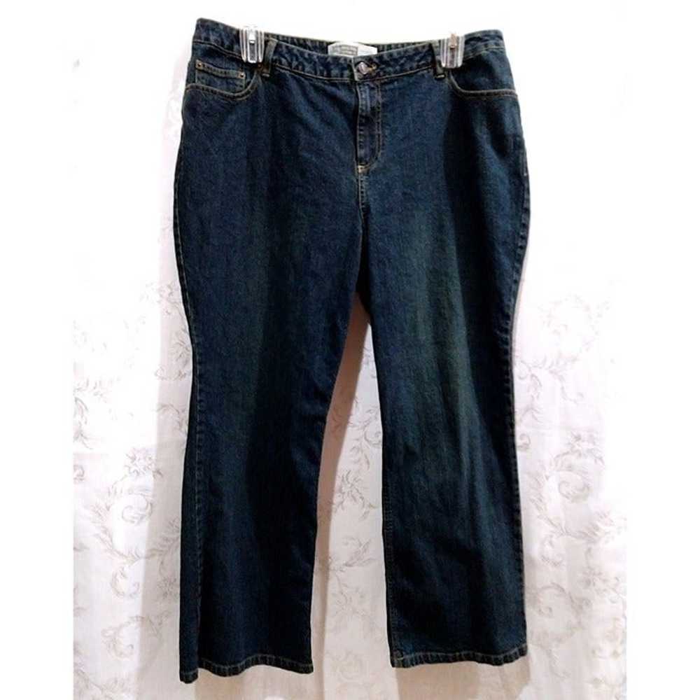 Vintage 90s High Waist Dark Wash Boot Cut Jeans 2… - image 1