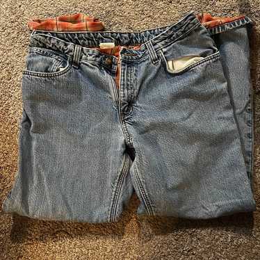 Vintage Carhartt Women’s Jeans Plaid Lined Inside… - image 1
