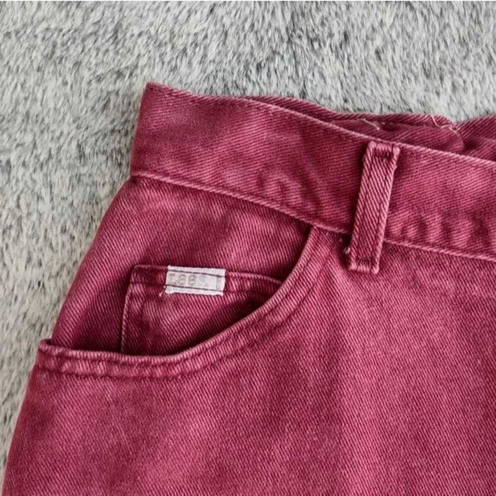 Vintage Lee Maroon Jeans Size 16 Long - image 3