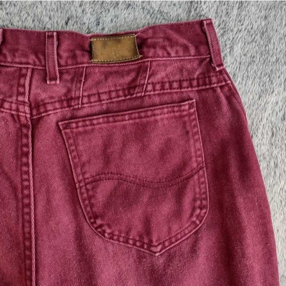 Vintage Lee Maroon Jeans Size 16 Long - image 7