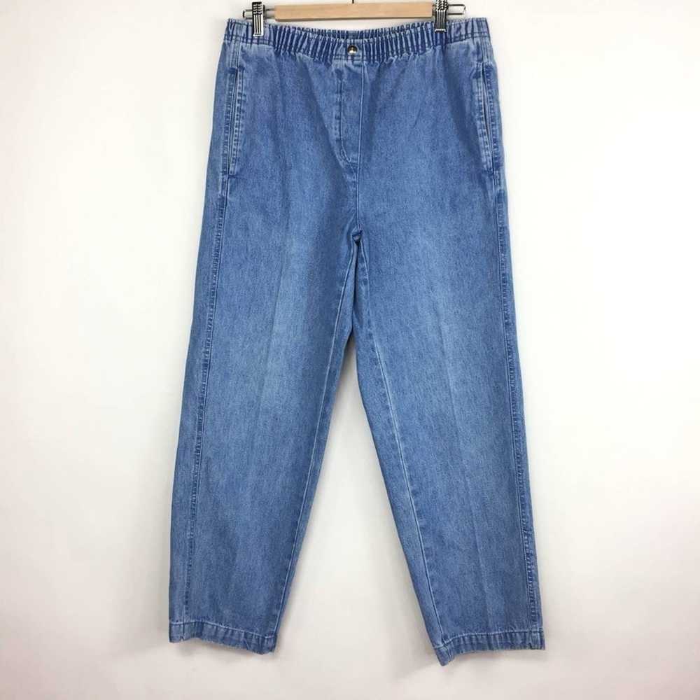 Vintage 1990's Baggy Cropped Blue Jeans - image 1