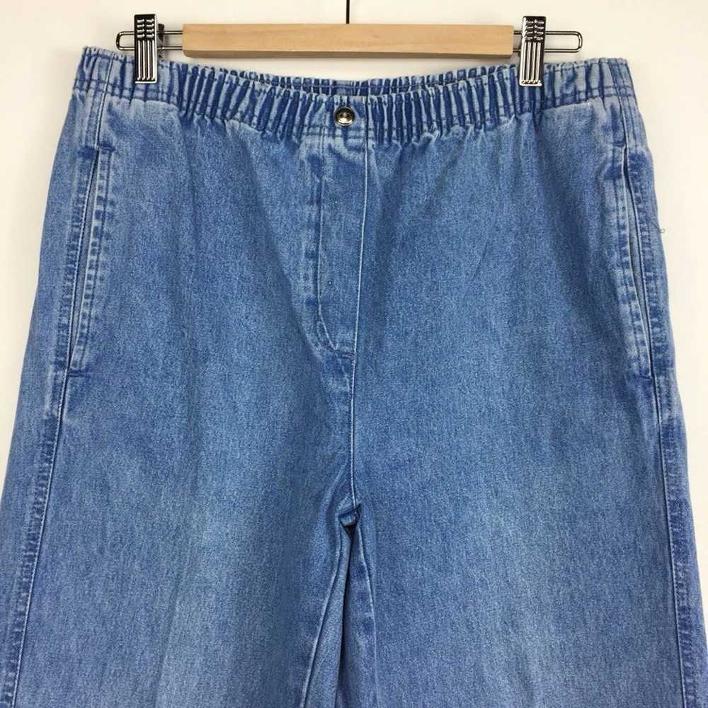 Vintage 1990's Baggy Cropped Blue Jeans - image 2