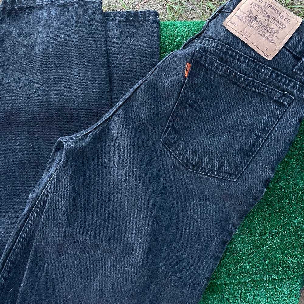 Vintage 70’s Levi’s Jeans Black Denim Orange Tag … - image 4