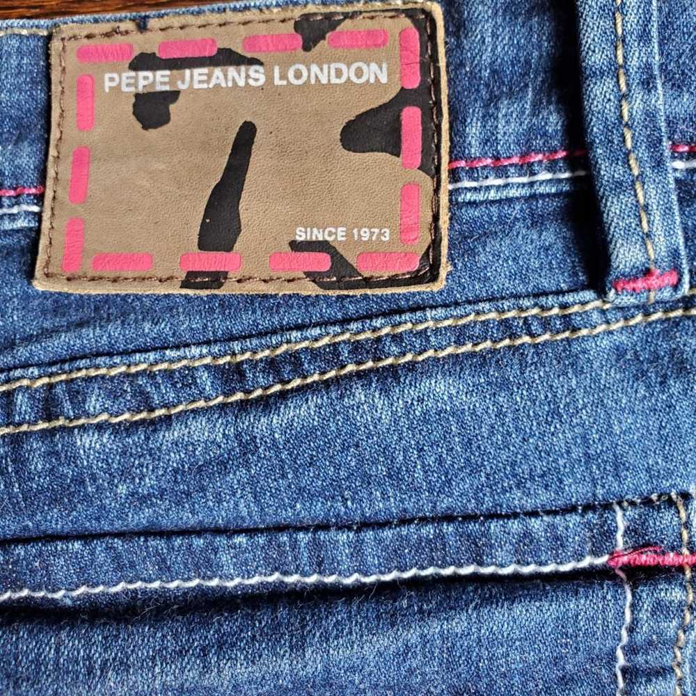 Pepe Jeans London Vintage Pink Detail Jeans Sz 31 - image 5