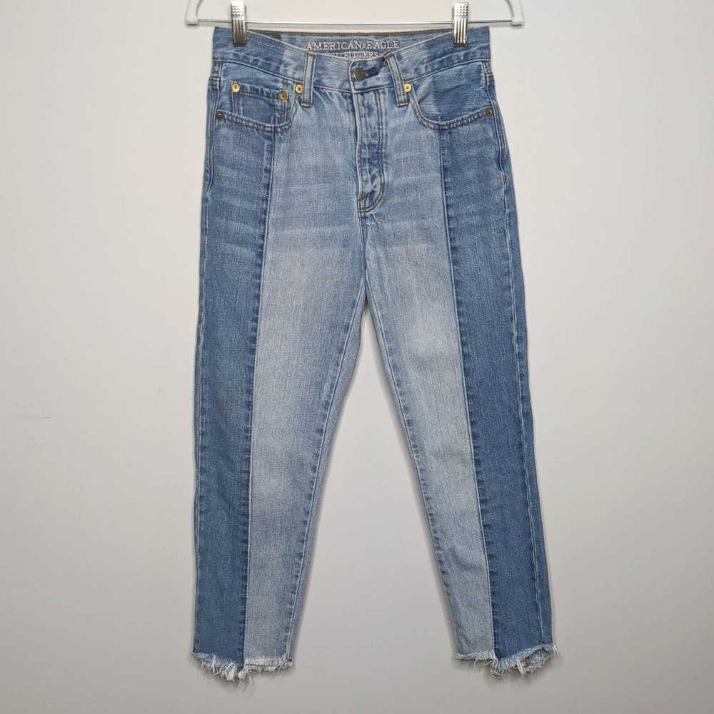 AMERICAN EAGLE • Vintage Hi Rise Two Toned Raw He… - image 2