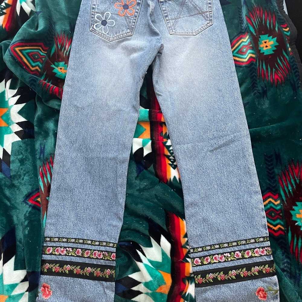 ABS by Allen Schwartz embroidered jeans (1990’s) - image 2