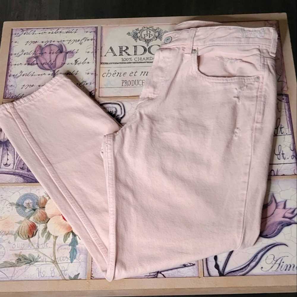 H&M Vintage Light Pink Distressed Mom Jeans - image 2