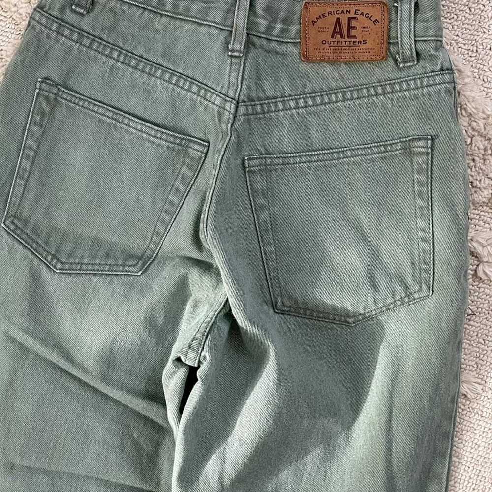 Vintage American Eagle mom jeans in sage green - image 2